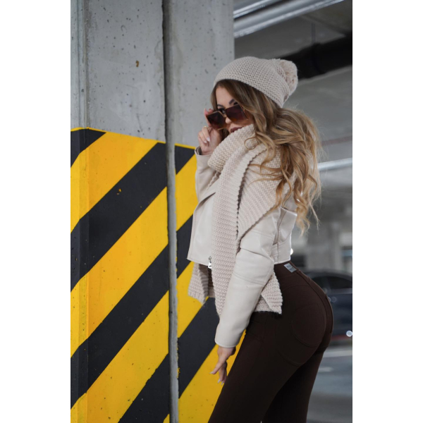 Legginsy modelujące / wysoki stan / PRĄŻKI CHOCO / XS - S - M - L - XL